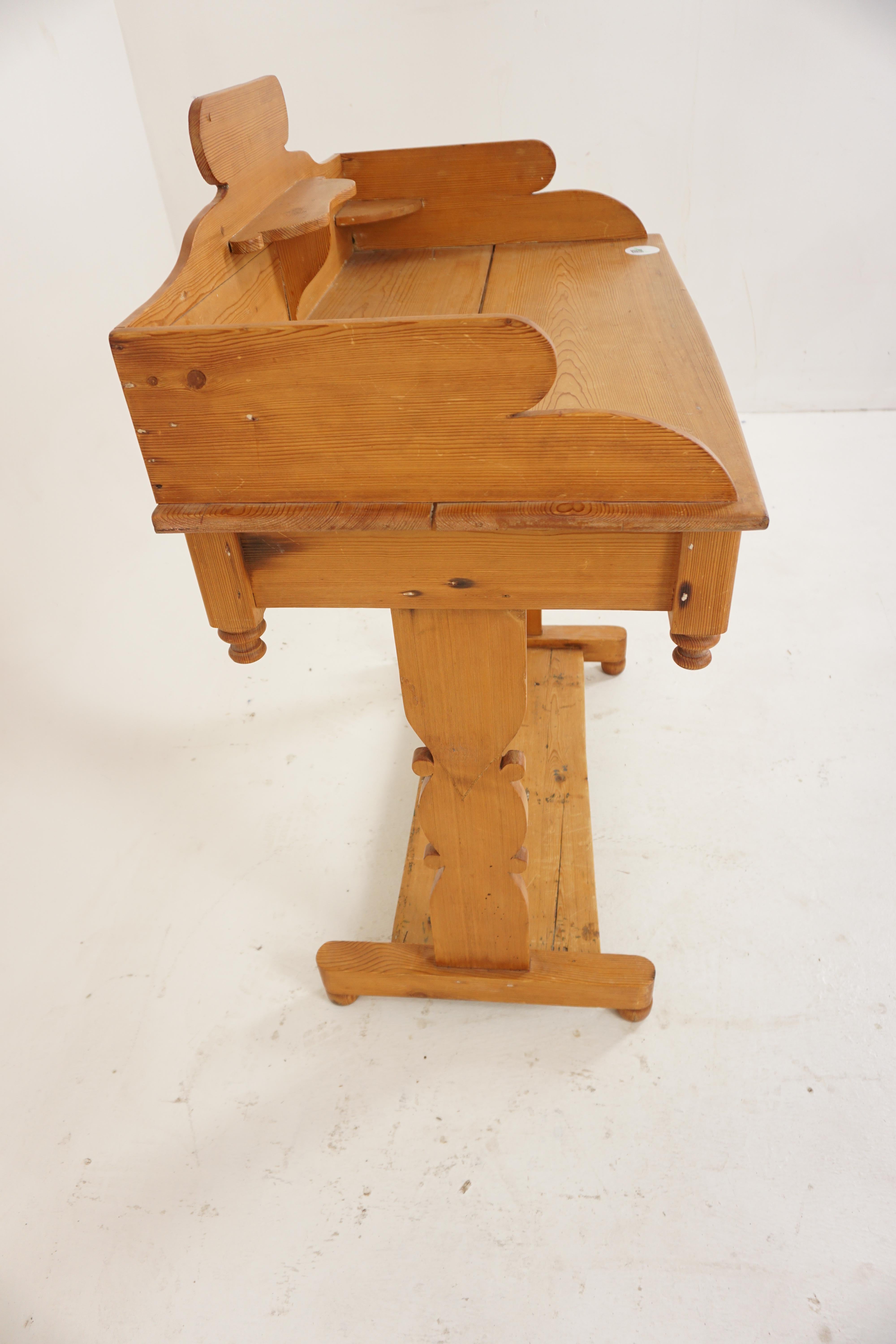 19th Century Antique Pine Dry Sink, Washstand, Hall Table, Writing Table, Scotland 1880, H682