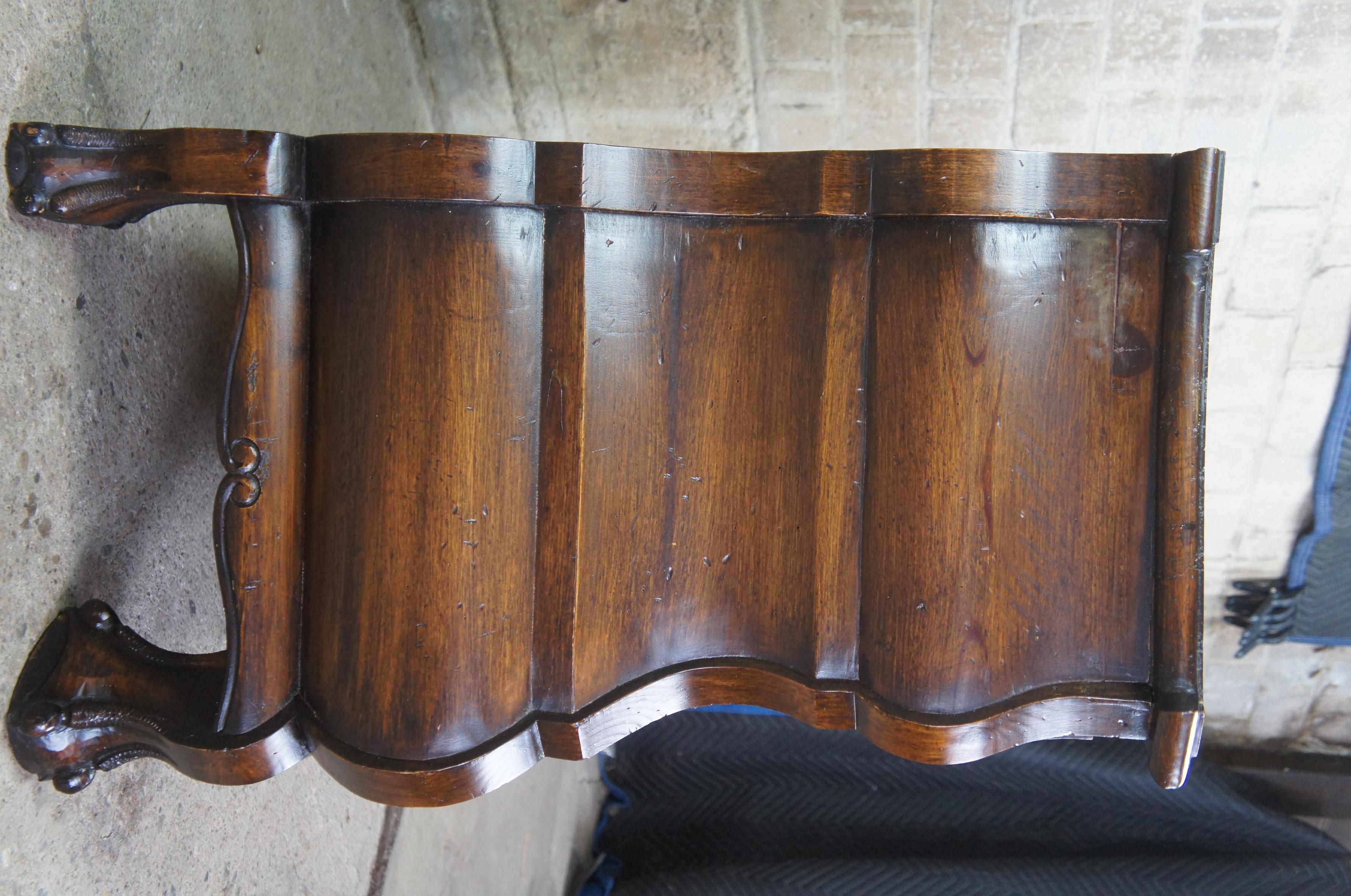 Antique Pine Dutch Bombe Commode Chest of Drawers Claw Foot Made in Sweden 6