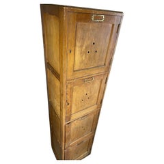 Used Pine English School Cupboard Locker, c 1940