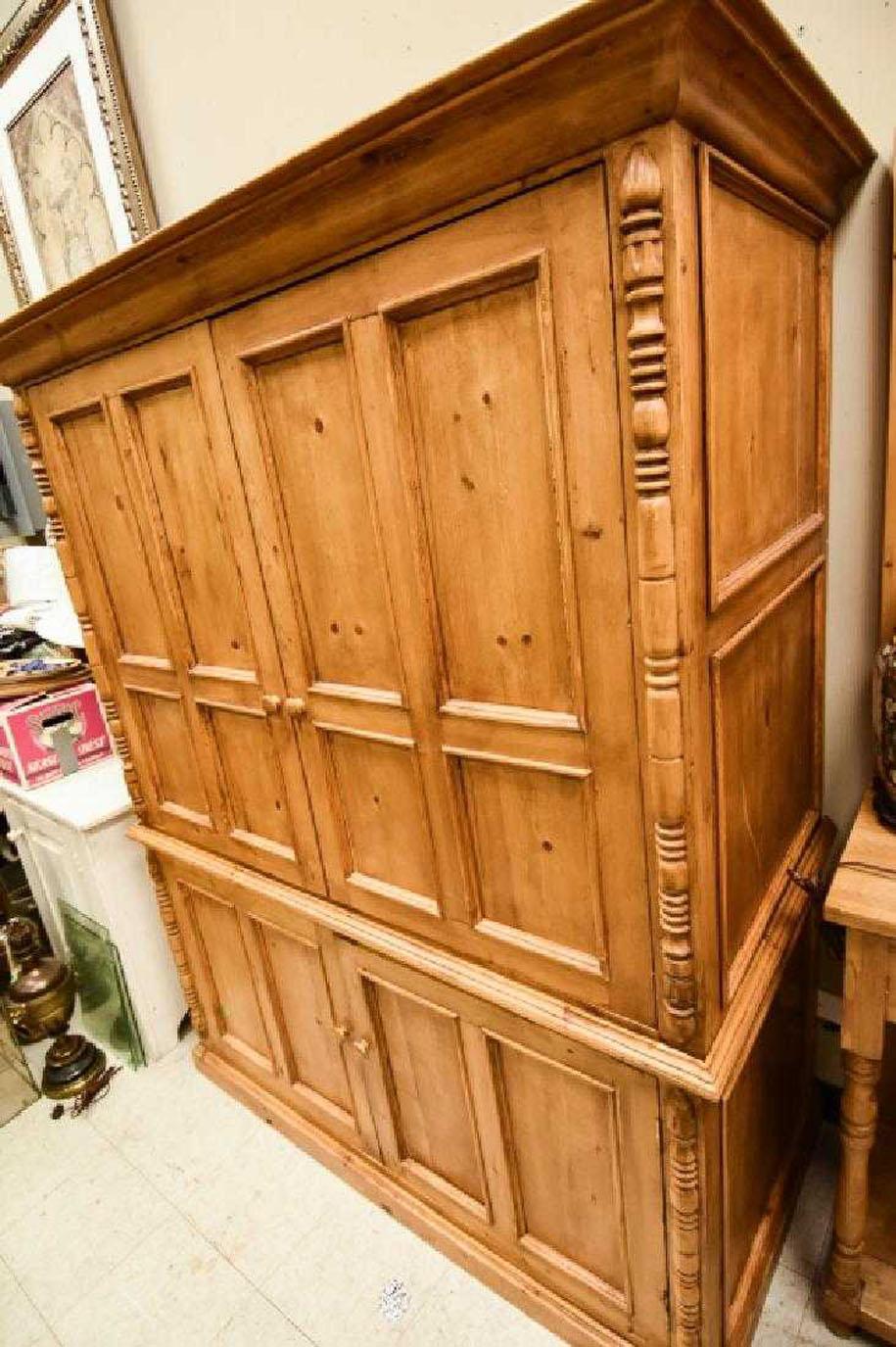 antique pine tv cabinet