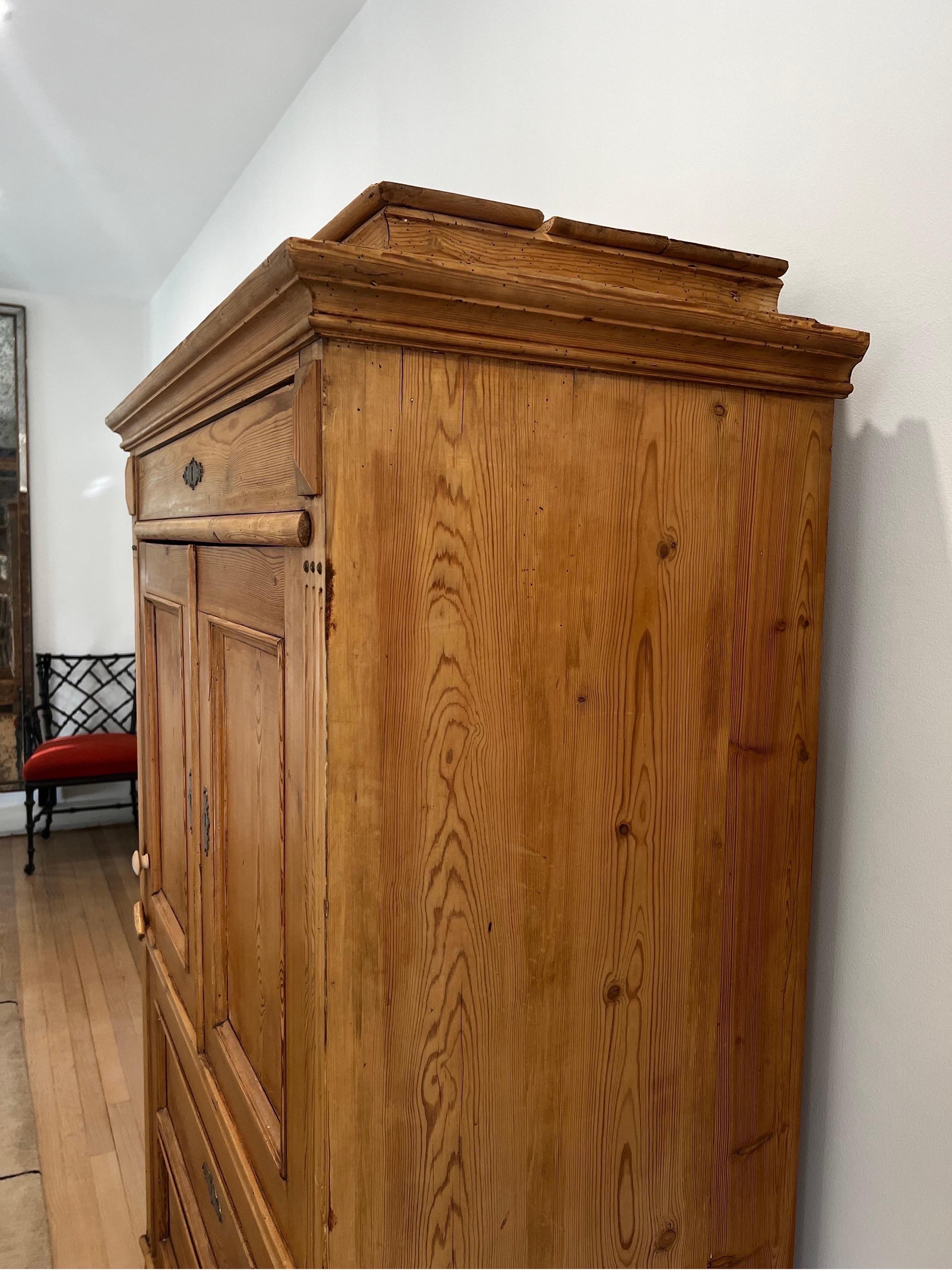 Antique Pine False Front Cupboard/Secretary Cabinet  For Sale 1