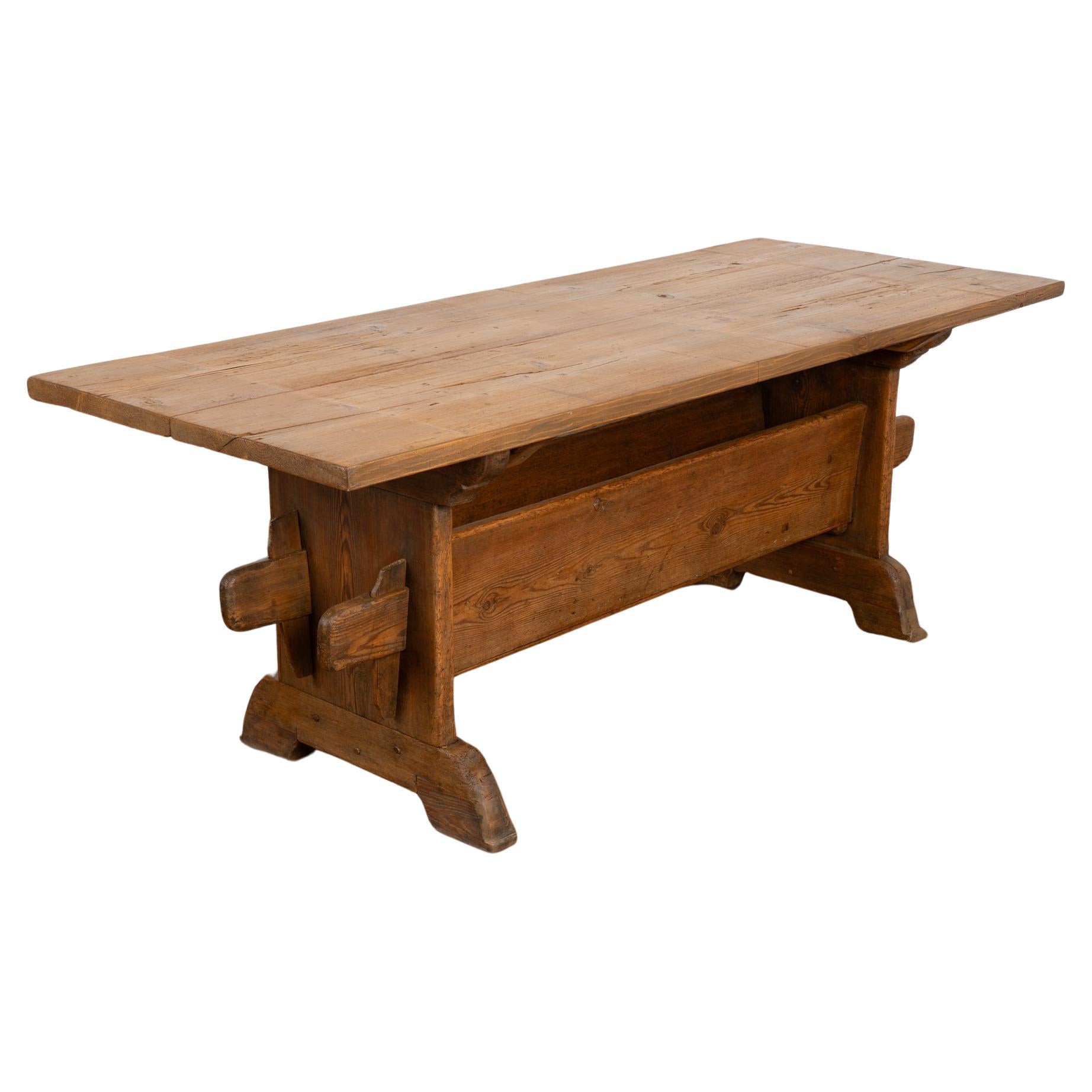 Antique Pine Farm Kitchen Dining Table, Sweden circa 1800-20 For Sale