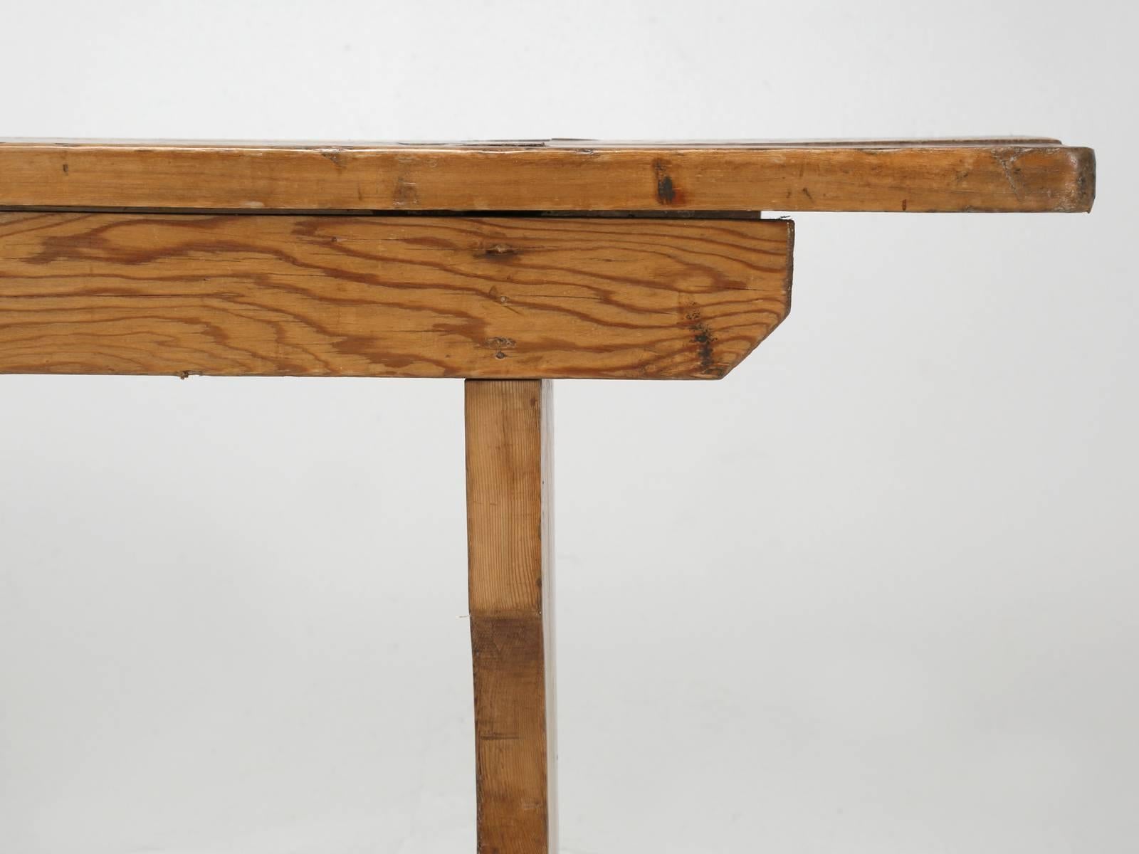 Mid-20th Century Antique Pine Farm Table Bench