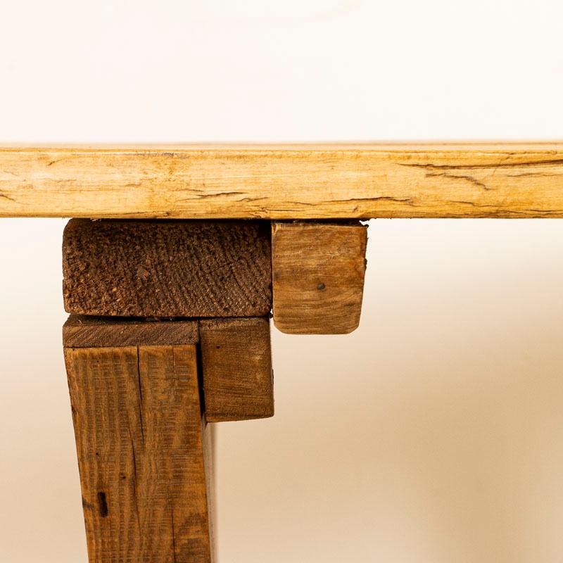 19th Century Antique Pine Farm Table Dining Table with Trestle Base