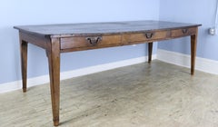 Antique Pine Farm Table, Three Drawers
