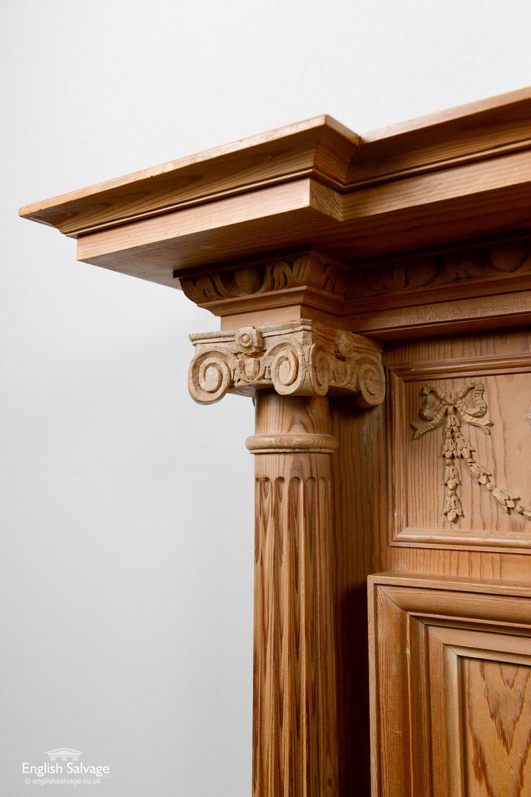 Antique Pine Fire Surround with Ionic Columns, 20th Century For Sale at  1stDibs | pine fireplace surround