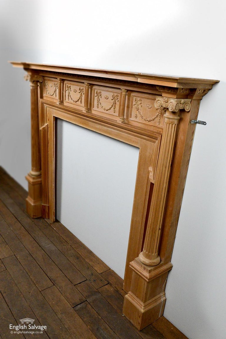 Antique Pine Fire Surround with Ionic Columns, 20th Century For Sale at  1stDibs | pine fireplace surround