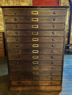 Antique Pine Flat File Cabinet