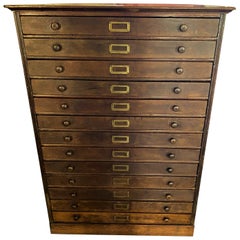 Used Pine Flat File Cabinet