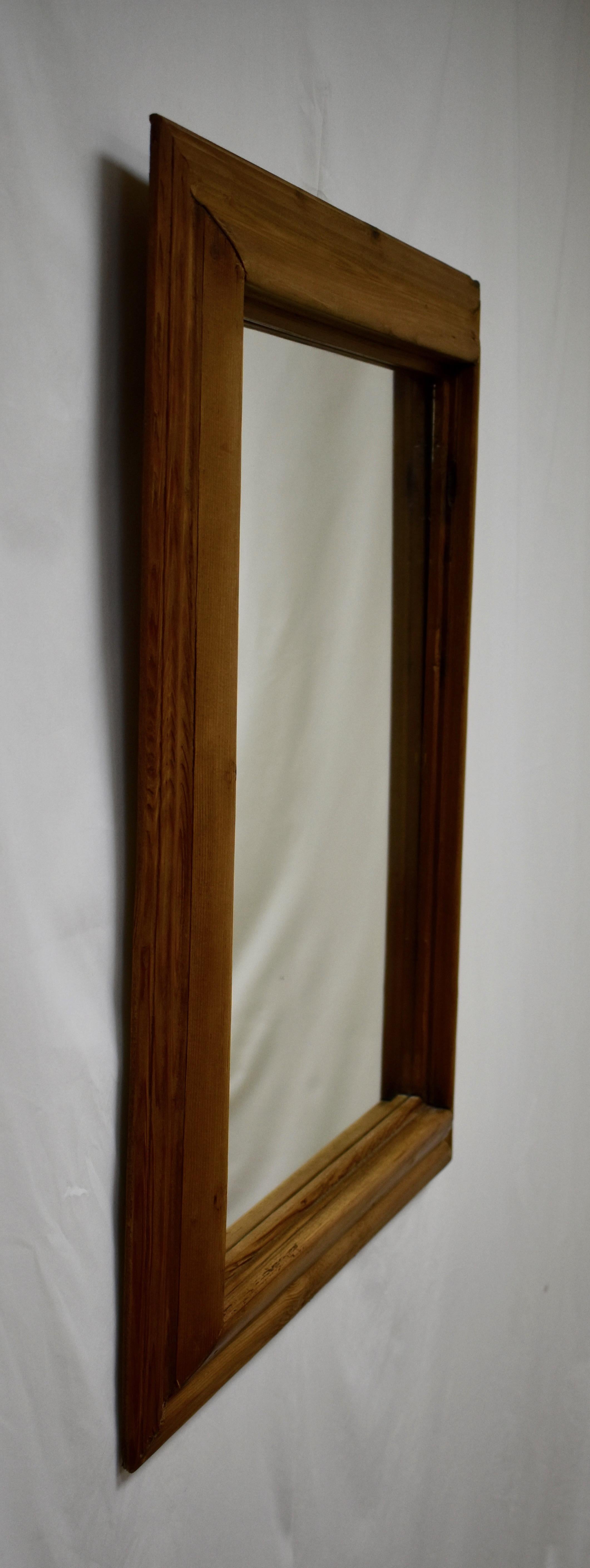 Country Antique Pine Framed Mirror