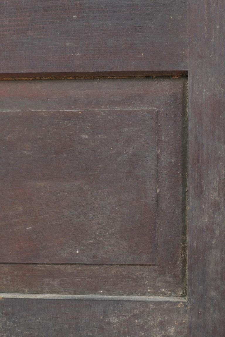 Victorian Antique Pine French Door W/ 12 Vertical Lites above Single Wood Panel