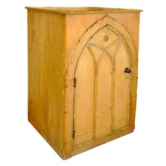 Antique Gothic Cabinet in Knotted Pine
