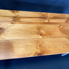 Antique Pine Grange Hall Farm Table from Maine