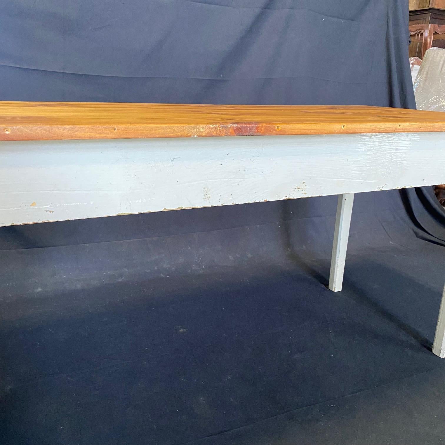 Rustic Antique Pine Grange Hall Farm Table from Maine For Sale