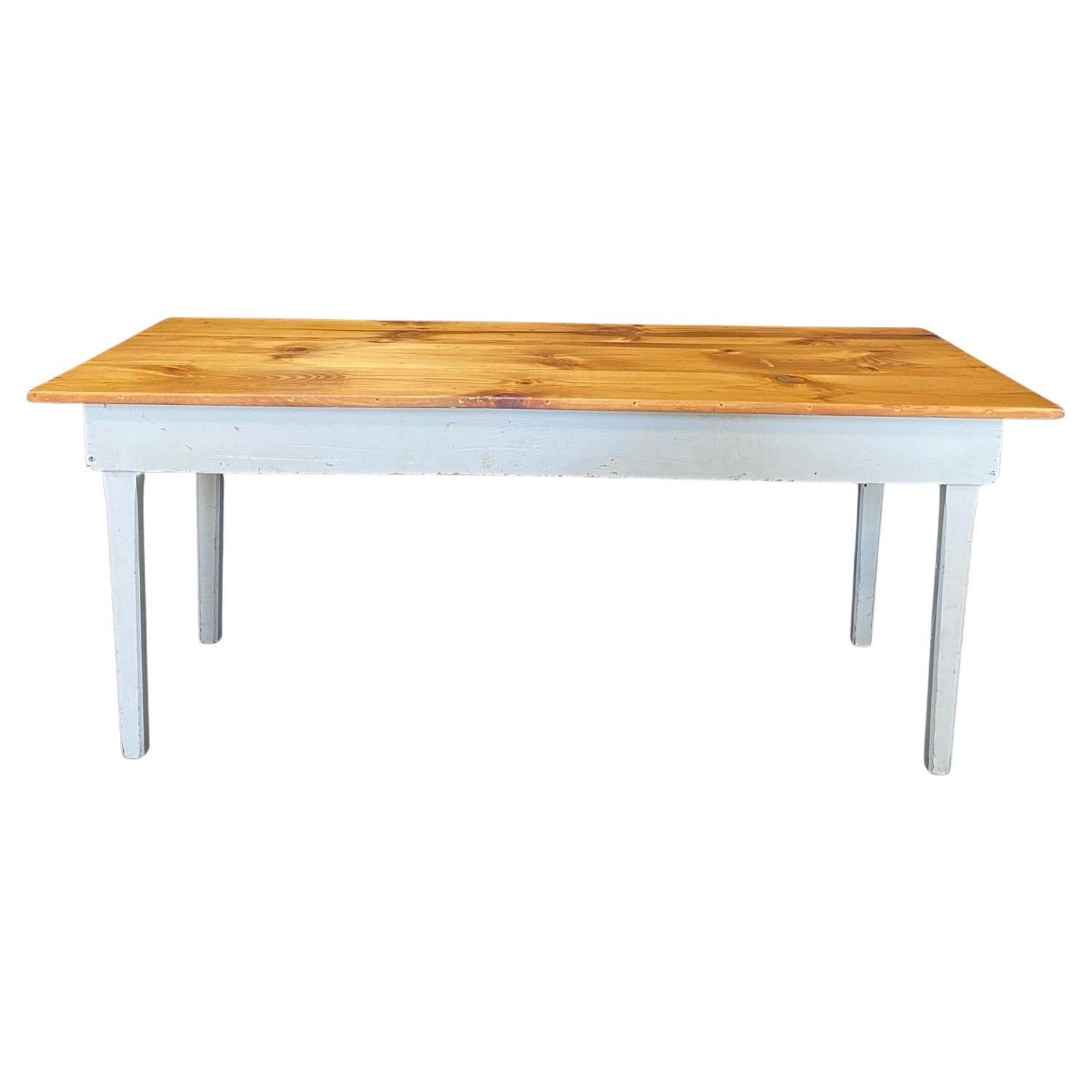 Antique Pine Grange Hall Farm Table from Maine For Sale