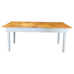 Antique Pine Grange Hall Farm Table from Maine
