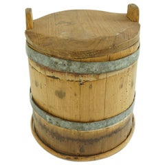 Antique Pine Handmade Lidded Wooden Vessel, Scotland, 1870 3201