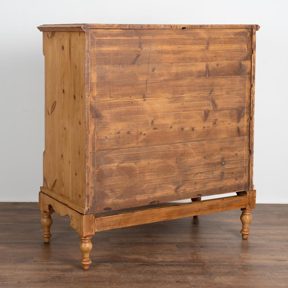 Danish Antique Pine Highboy Chest of Five Drawers from Denmark, circa 1800s