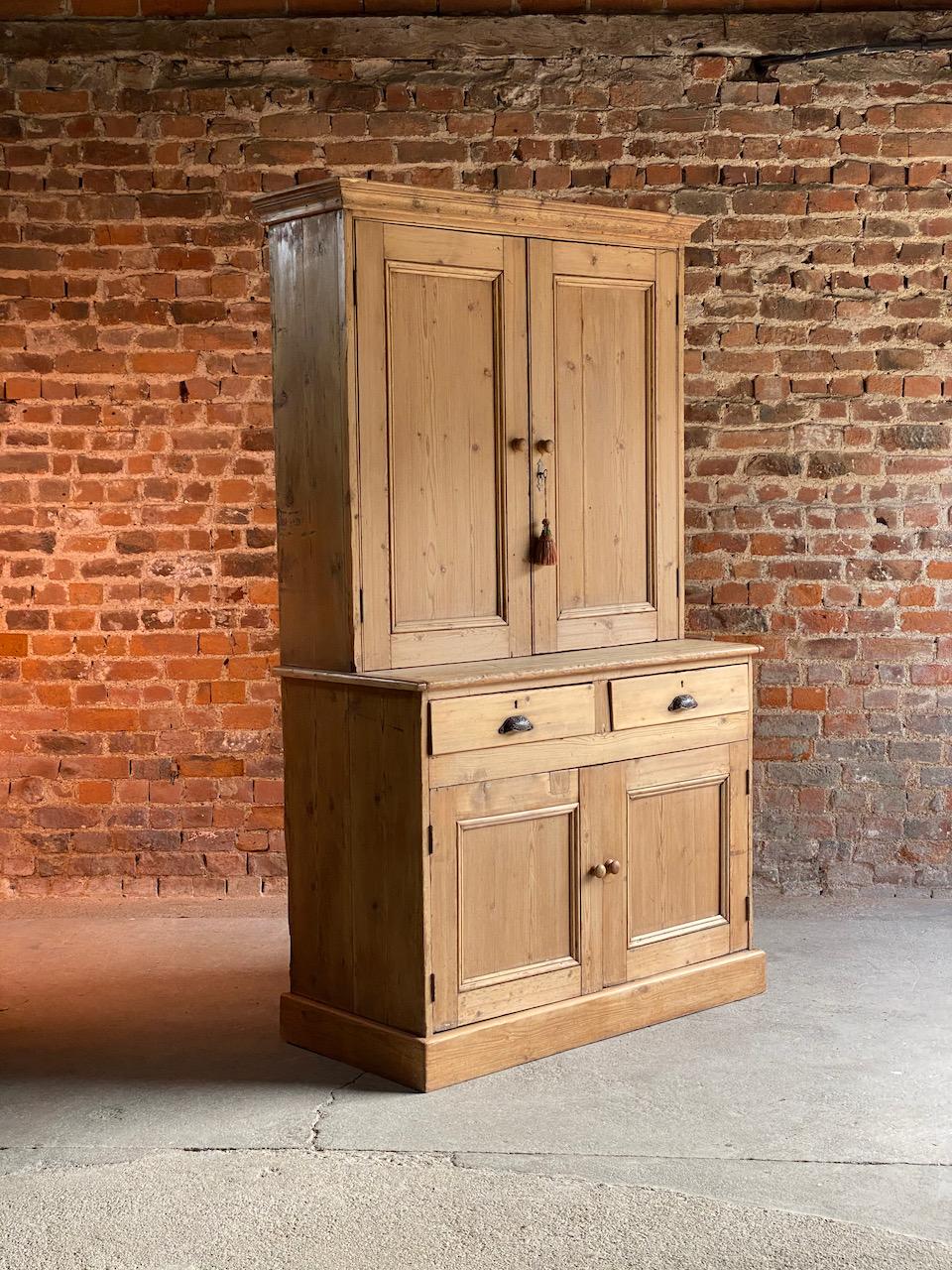 Antique Pine Housekeepers Cupboard 19th Century Victorian Circa 1890 6
