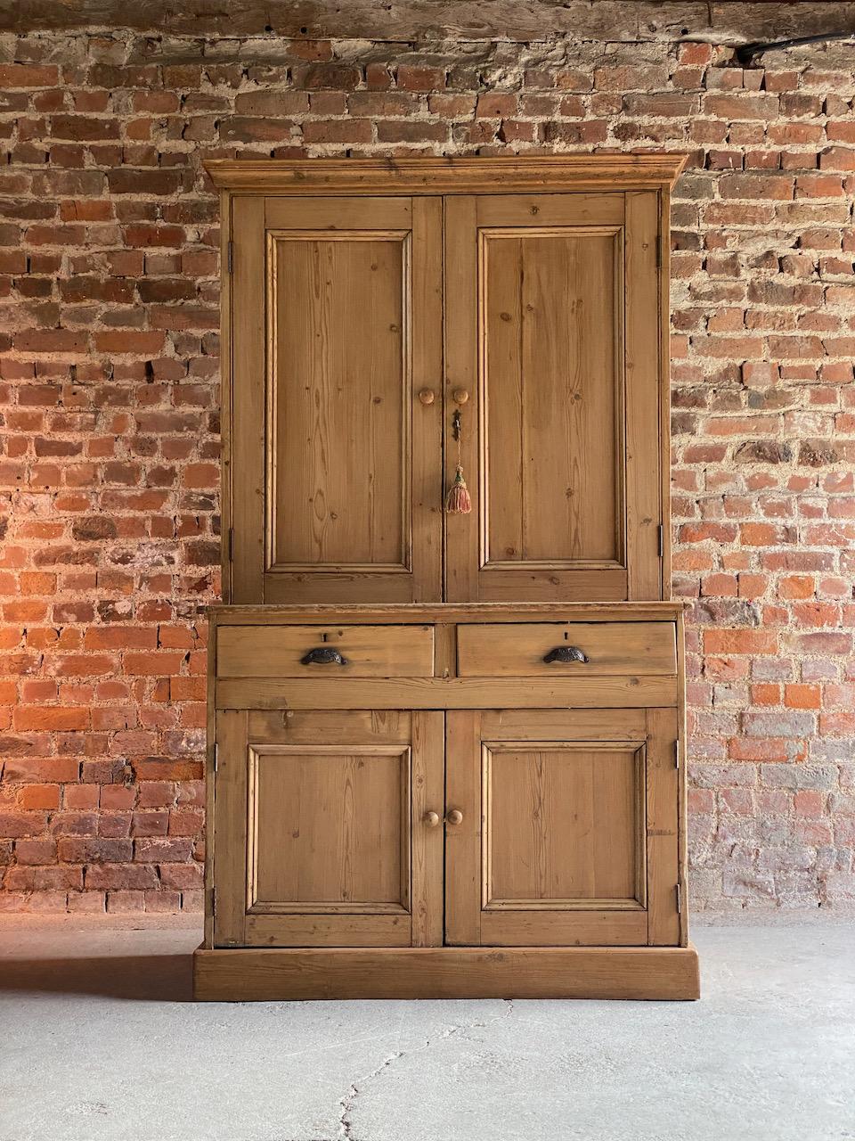 Antique Pine Housekeepers Cupboard 19th Century Victorian Circa 1890 7