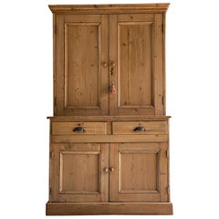 Used Pine Housekeepers Cupboard 19th Century Victorian Circa 1890