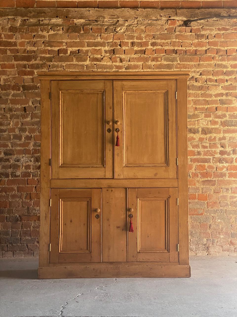 Antique Pine Housekeepers Cupboard 19th Century Victorian Circa 1890 Number 3 8