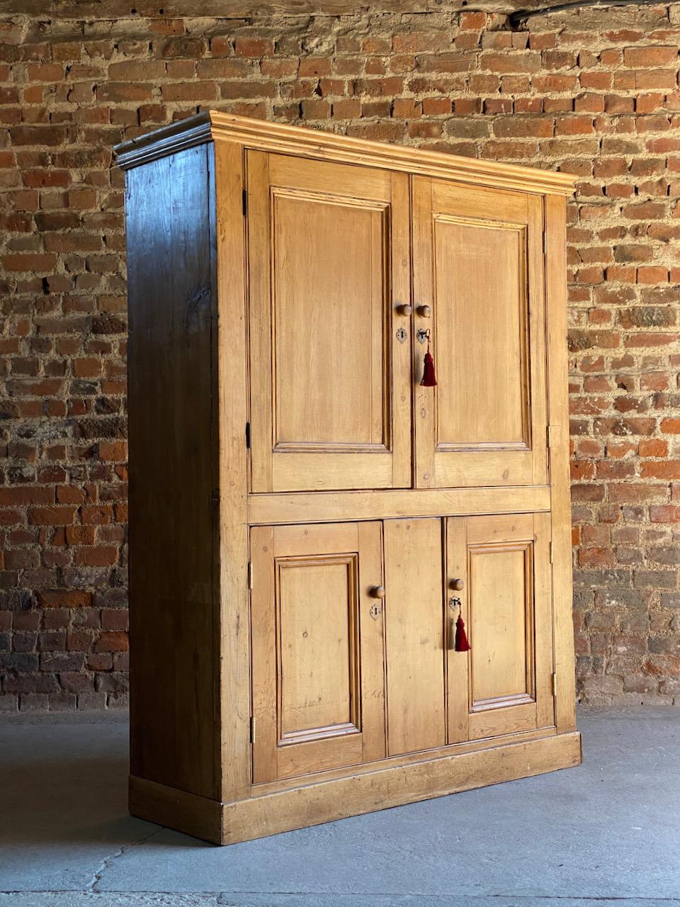 Antique Pine Housekeepers Cupboard 19th Century Victorian Circa 1890 Number 3 In Good Condition In Longdon, Tewkesbury