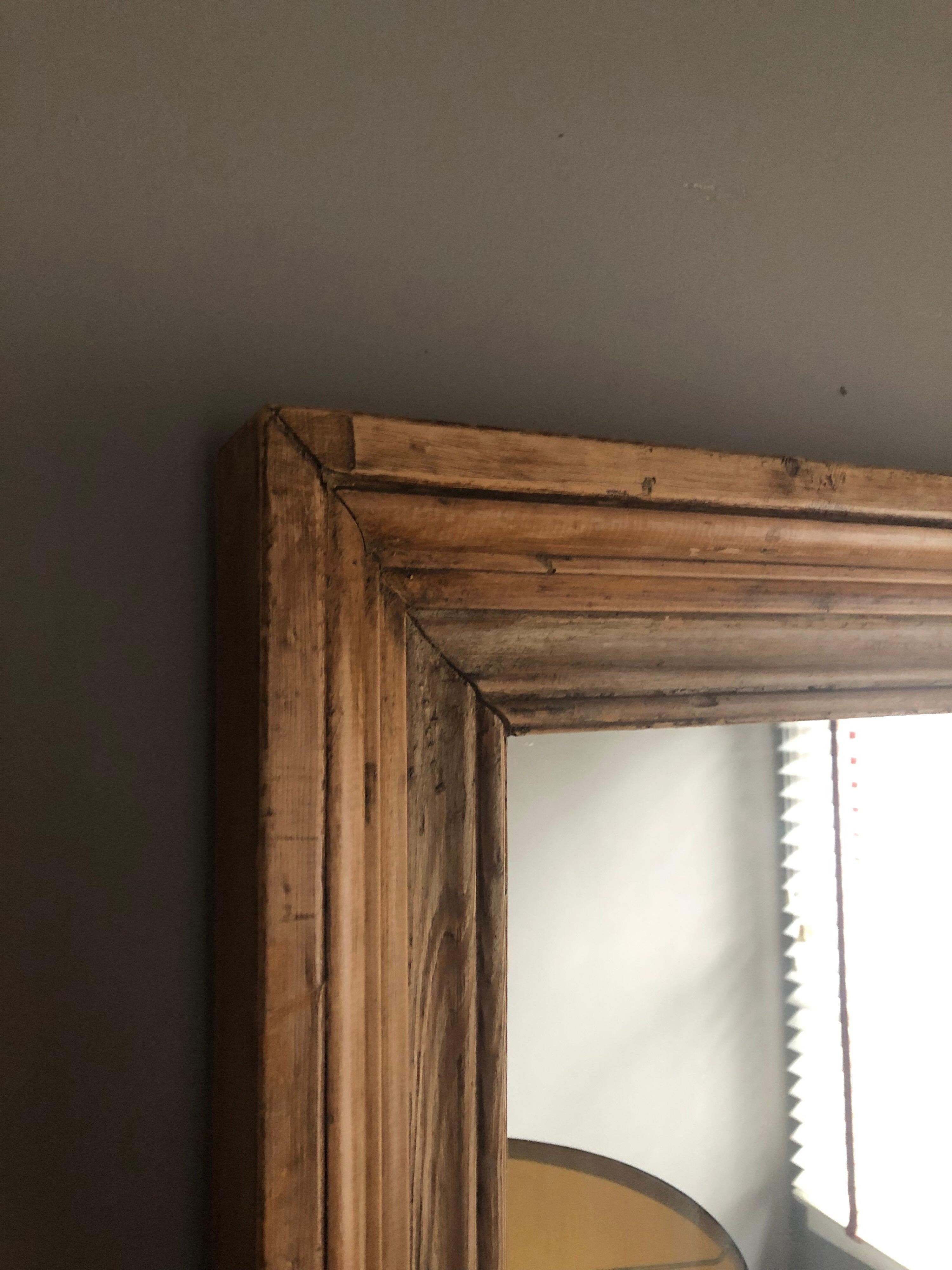 Rustic Antique Pine Mirror