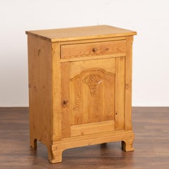 Antique Pine Nightstand Small Cabinet, Denmark, circa 1940