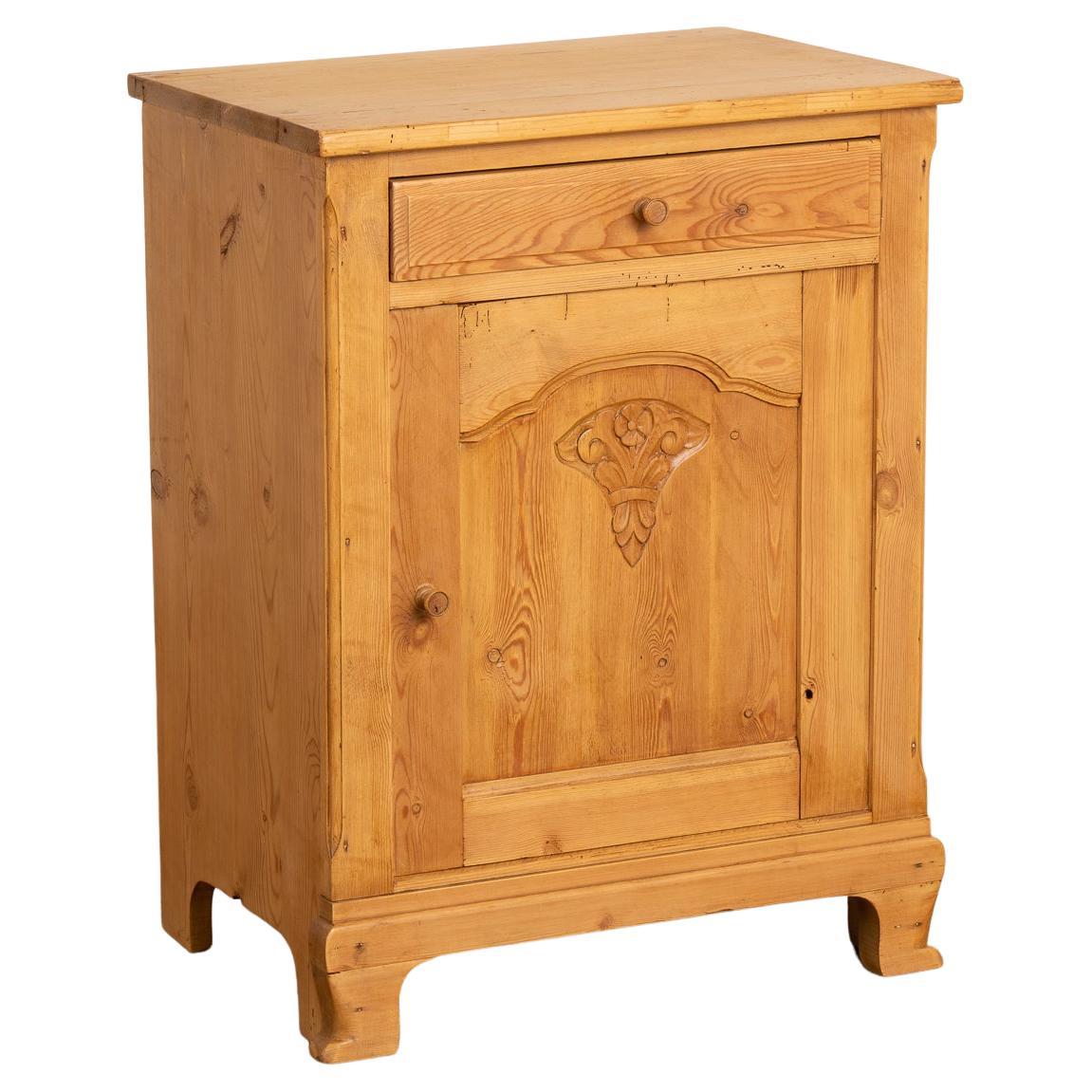 Antique Pine Nightstand Small Cabinet, Denmark, circa 1940