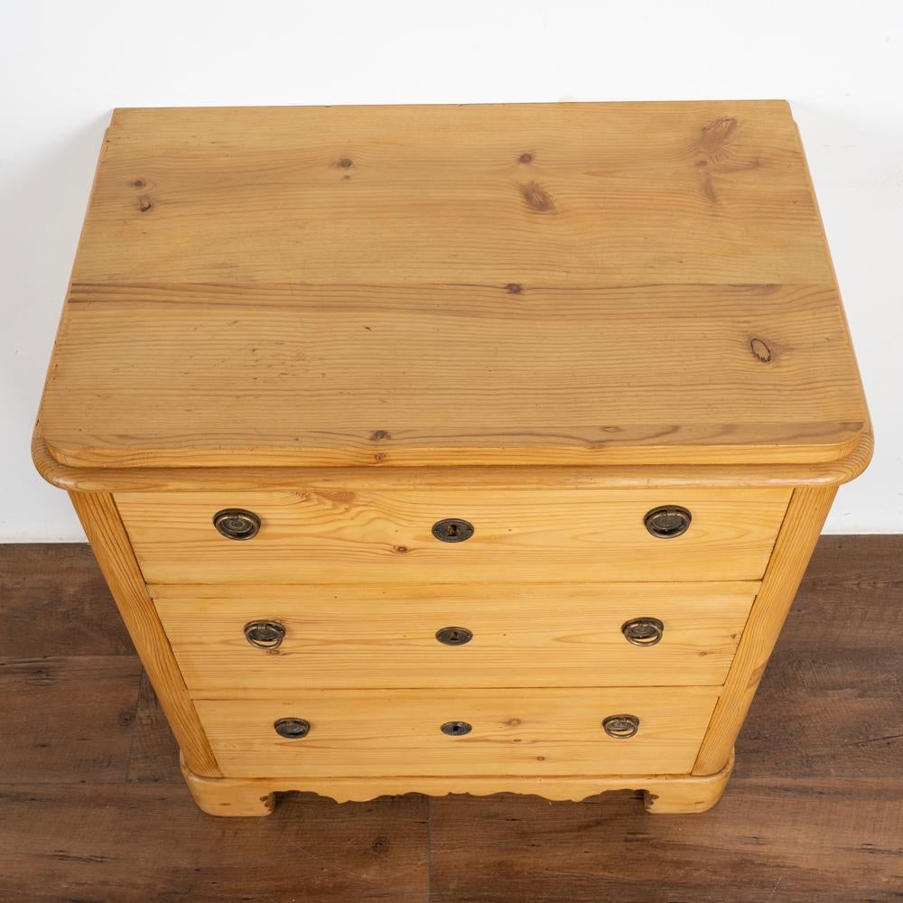 Antique Pine Nightstand Small Chest of Drawers, Denmark circa 1860-80 5