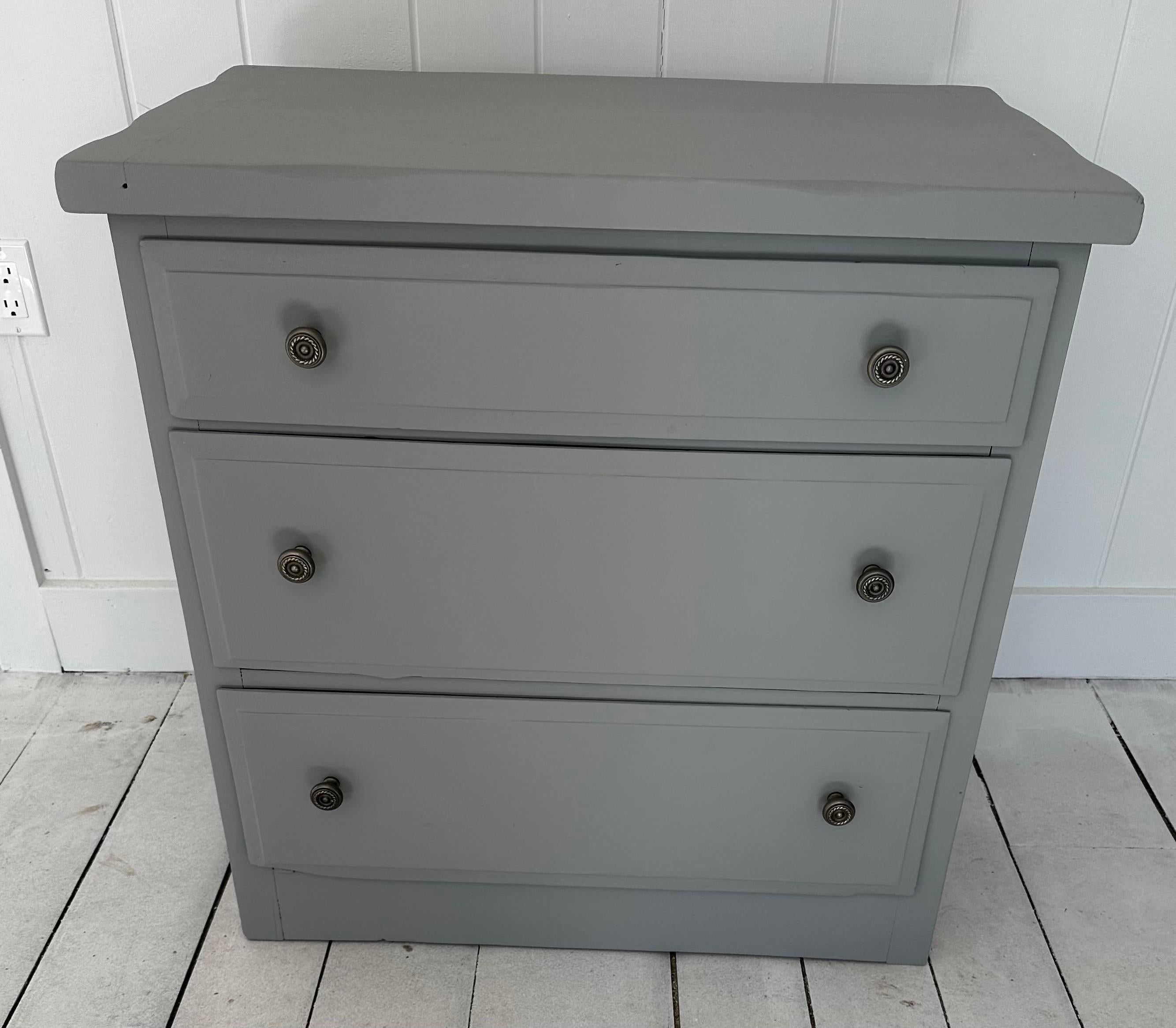 19th Century Antique Pine Painted Tall Chest of Drawers For Sale