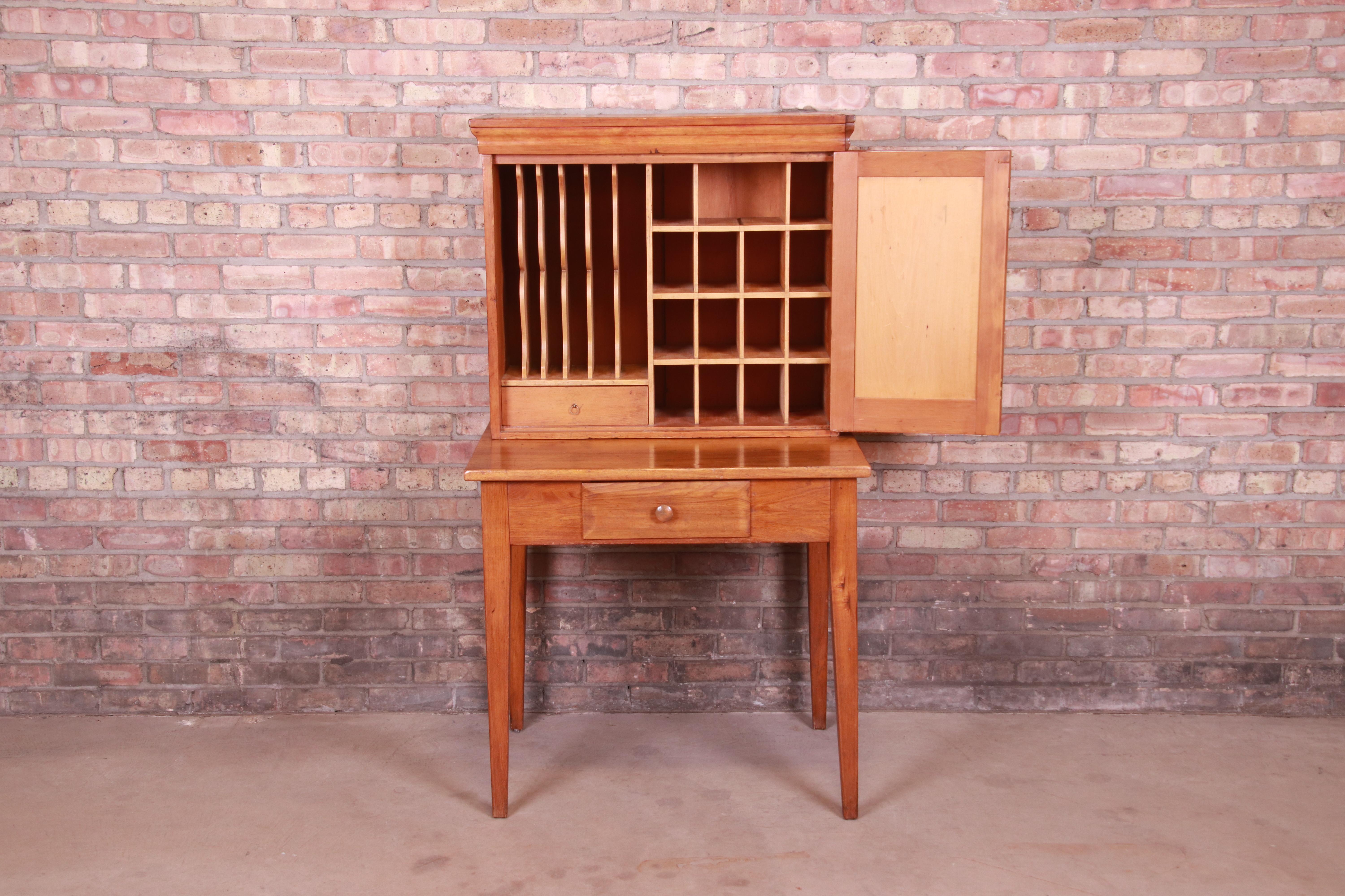 Antique Pine Postmaster Desk with Fitted Interior, Circa 1840s 1