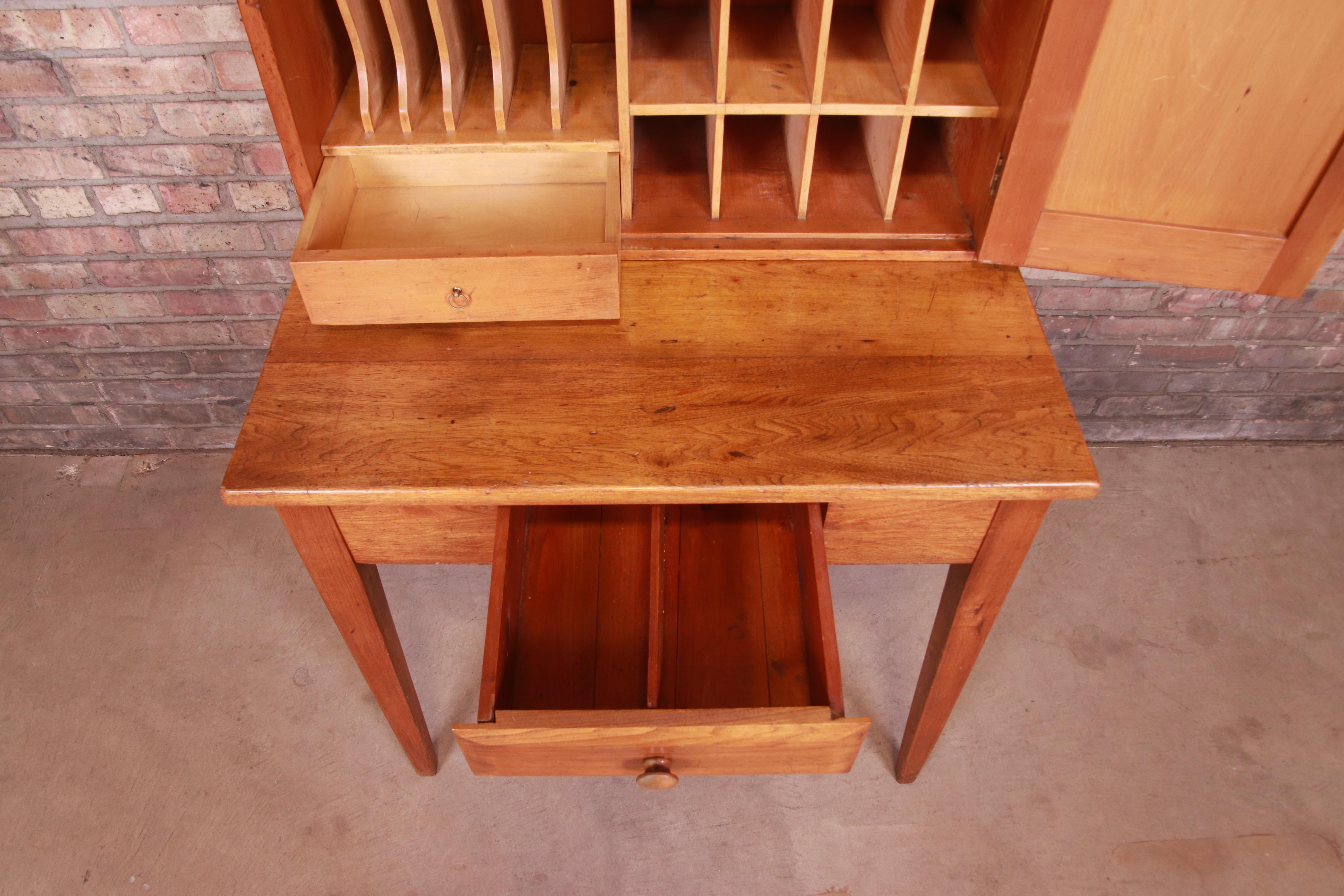 Antique Pine Postmaster Desk with Fitted Interior, Circa 1840s 6