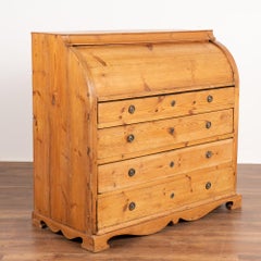 Antique Pine Roll Top Desk Bureau from Sweden circa 1840