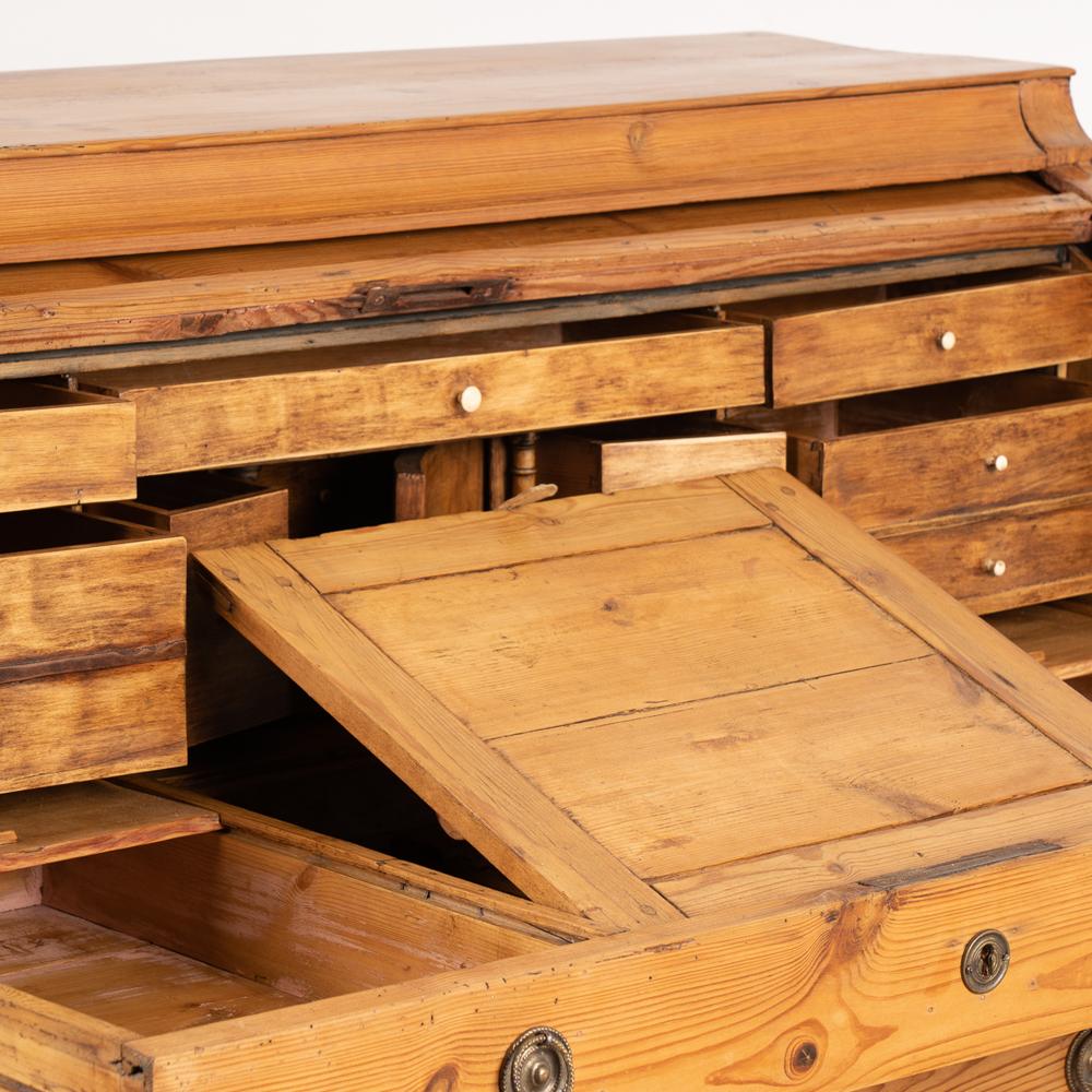 Antique Pine Roll Top Desk Bureau from Sweden circa 1840 For Sale 1