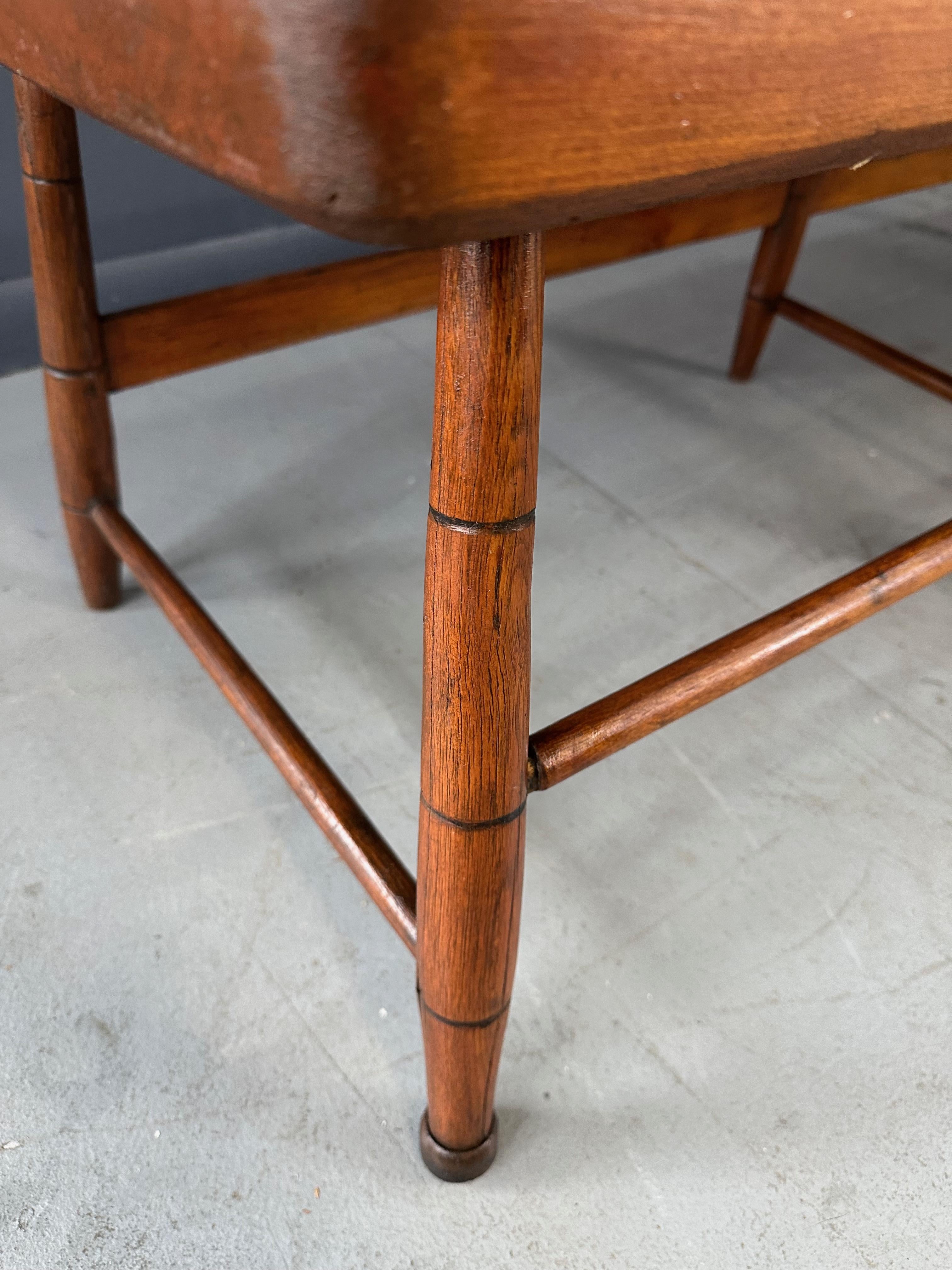 Antique Pine Rustic Spindle Back Long Deacon's Bench 2