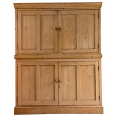 Antique Pine School Cupboard Pantry, Early 20th Century