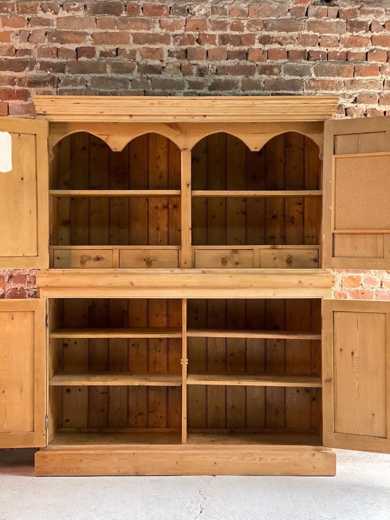 Antique Pine School Cupboard Pantry, Early 20th Century at 1stDibs