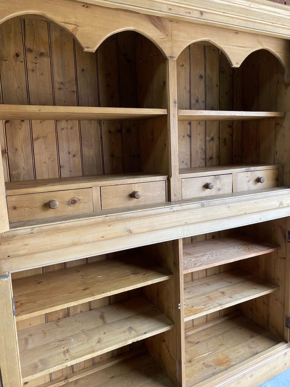 Late Victorian Antique Pine School Cupboard Pantry, Early 20th Century