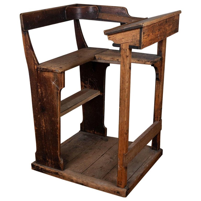 Antique Pine School Masters Desk, 20th Century For Sale at 1stDibs