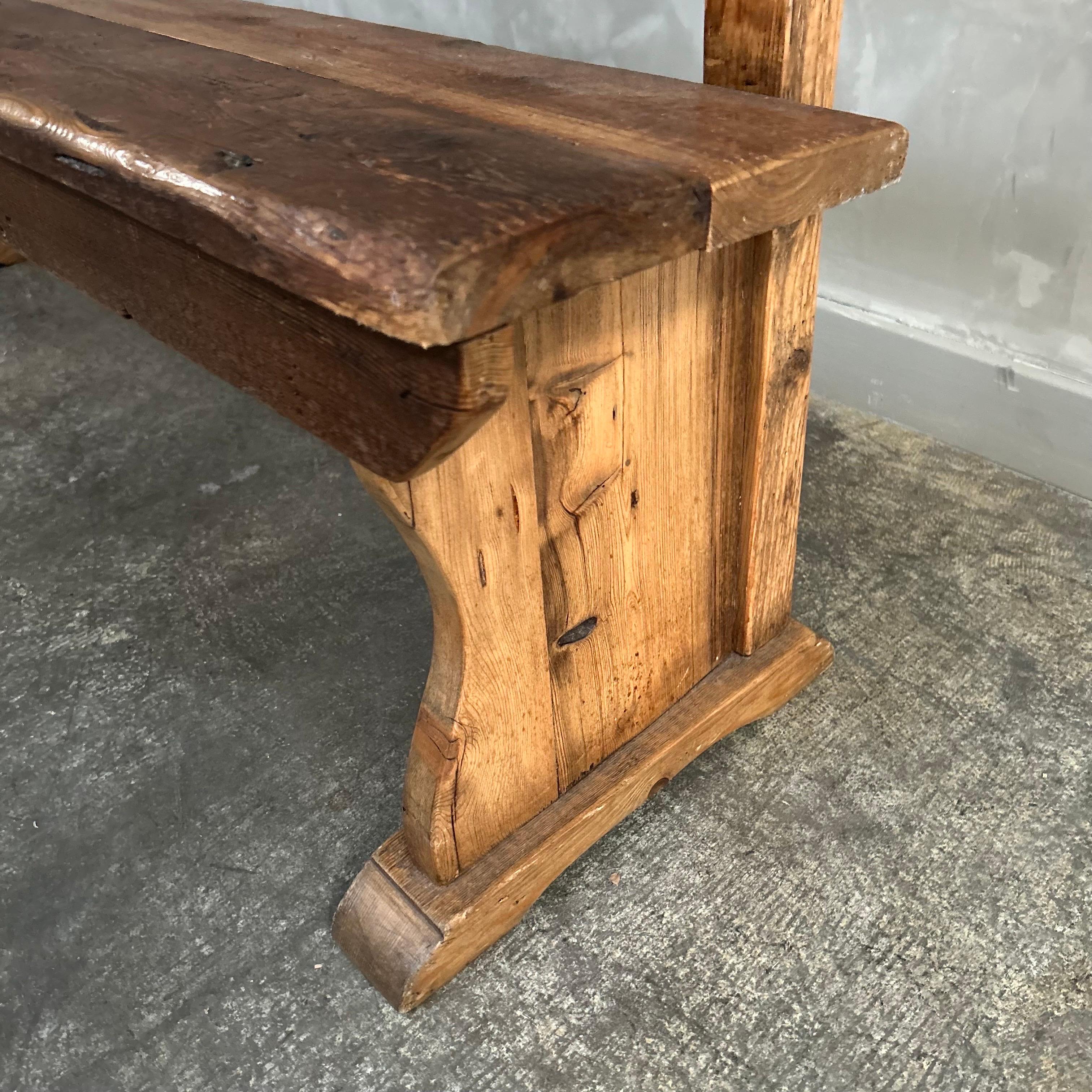 Antique Pine Settle Bench  For Sale 2