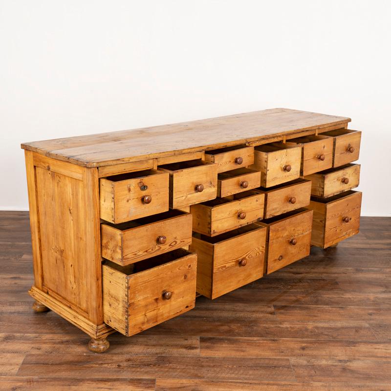 Danish Antique Pine Shop Counter or Apothecary Perfect for Kitchen Island from Denmark