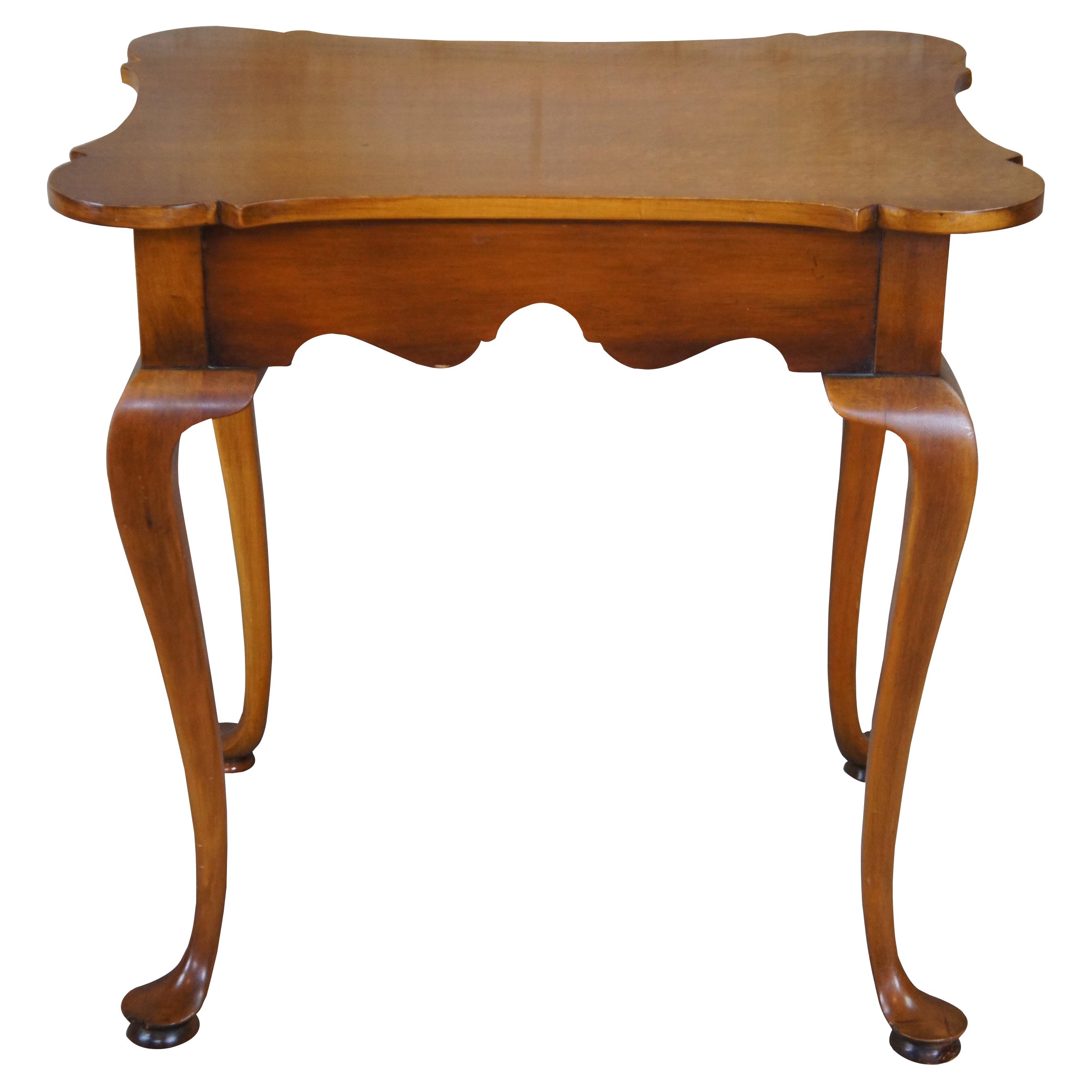 Antique Pine Shop Original Birdseye Maple Serpentine Porringer Tea Side Table