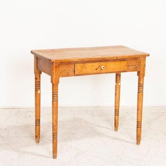 Antique Pine Side Table with Drawer Nightstand