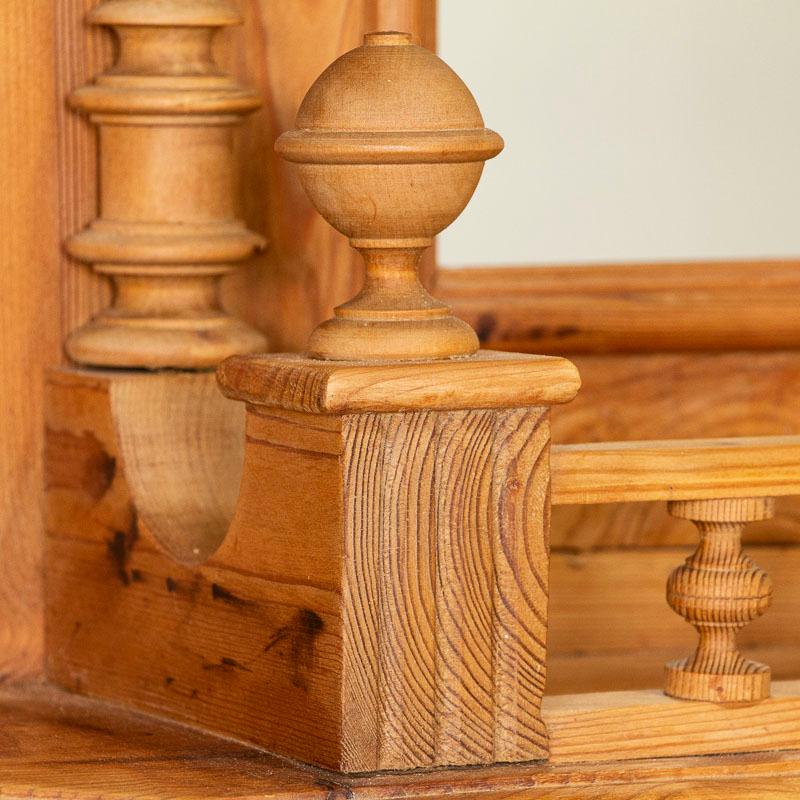 Danish Antique Pine Sideboard Buffet with Mirror For Sale