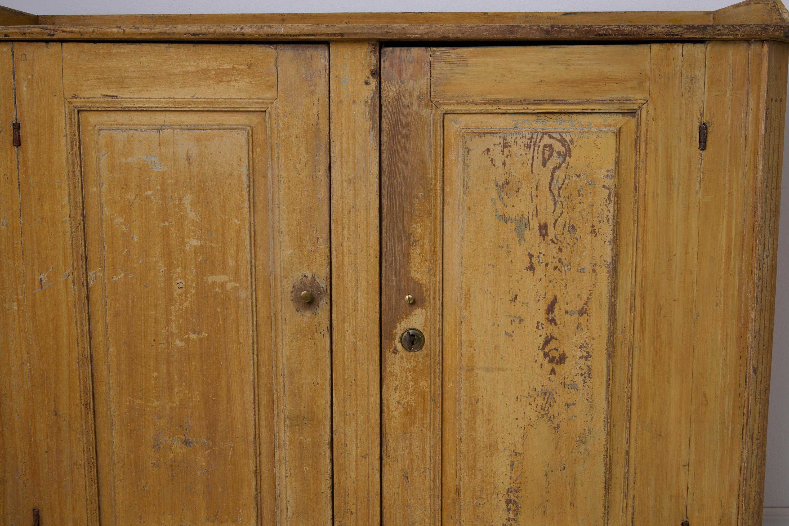 Antique Pine Sideboard from the Swedish Gustavian Period with Birch Faux Paint For Sale 2