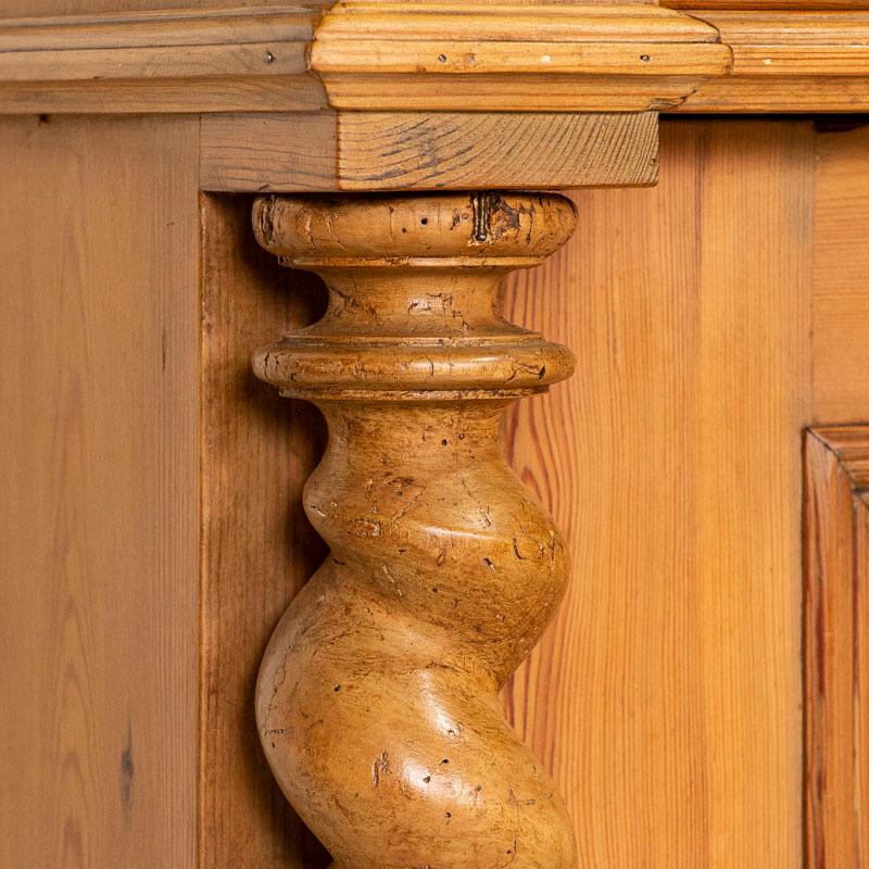 19th Century Antique Pine Sideboard with Barley Twist Columns