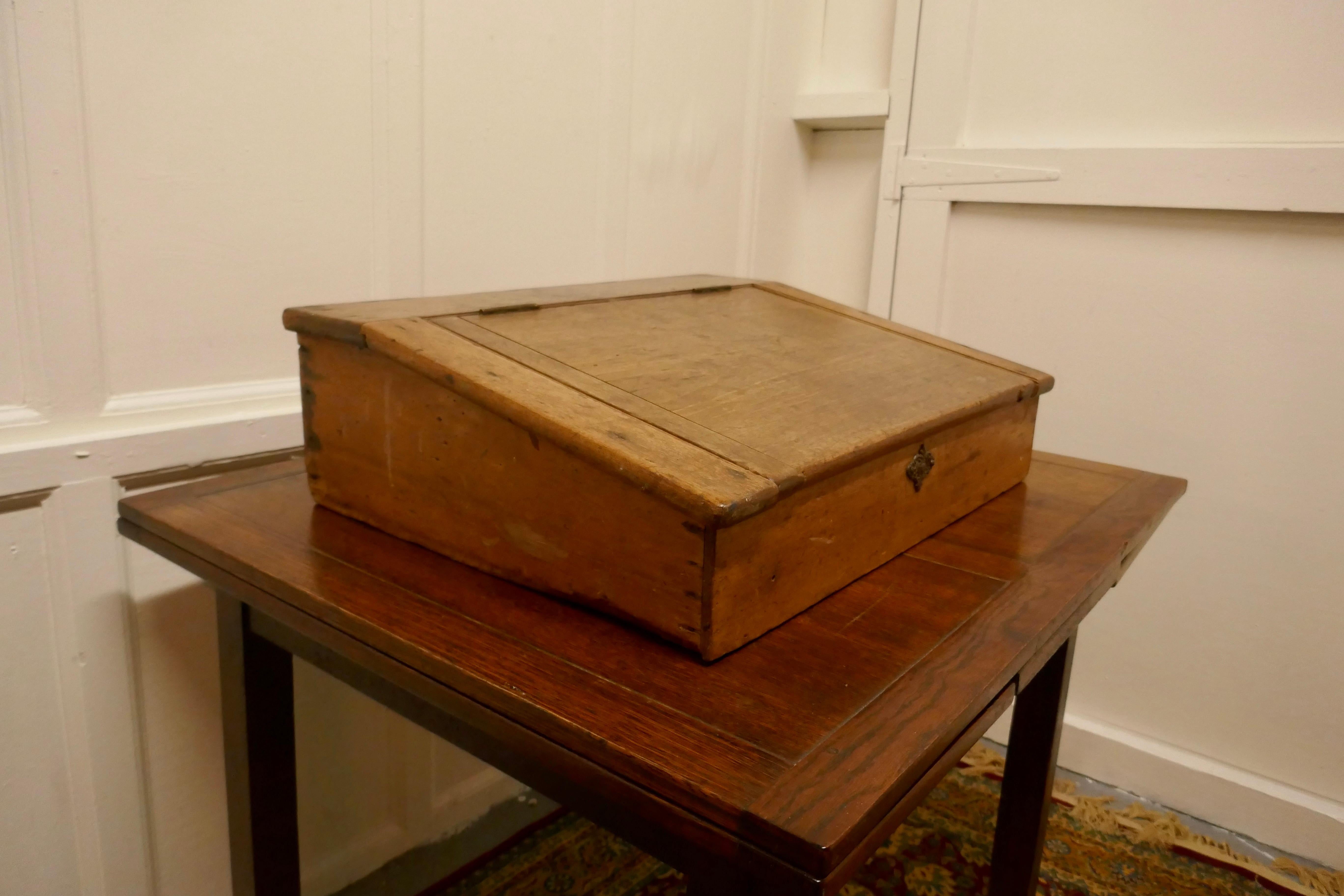 writing desk with sloping top