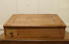 Antique Pine Sloping Clerks Writing Desk, Greeting Station